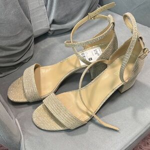 MICHAEL Michael Kors Gold Ankle-Strap Block Heels